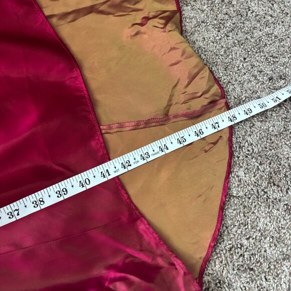 Vintage 90s Zum Zum Satin Maxi Skirt Jewel Tone Red/Pink Formal Small Whimsical - Picture 8 of 13